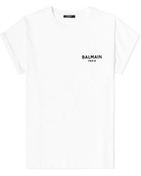 Balmain - Flock Logo T-Shirt - Lyst