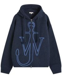 JW Anderson - Anchor Embroidery Zipped Hoodie - Lyst