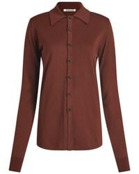 AURALEE - Cotton Knit Shirt Cardigan - Lyst