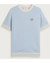 CASABLANCA - Cotton Check T-Shirt - Lyst