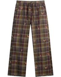 Needles - Embroidered Madras Plaid Easy Pants - Lyst
