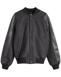 Acne Studios - Wool Varsity Jacket with Leather Sleeves - Lyst