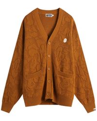 A Bathing Ape - Solid Camo Jacquard One Point Cardigan - Lyst