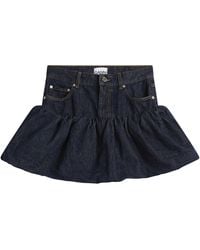 Ganni - Denim Bubble Mini Skirt - Lyst