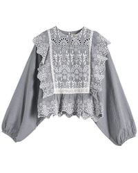 Weekend by Maxmara - Orazio Frill Long Sleeve Blouse - Lyst