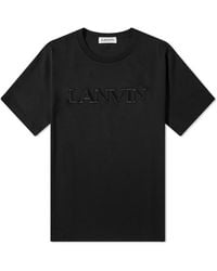 Lanvin - Tonal Embroidered Logo T-Shirt - Lyst