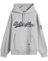 A Bathing Ape - Baseball Logo Relaxed Fit Pullover Hoodie - Lyst