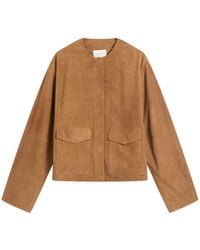 St. Agni - Suede Utility Cocoon Bomber Jacket - Lyst