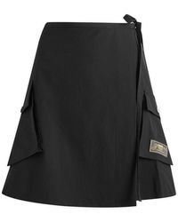Ganni - Stretch Shell Wrap Mini Skirt Presented By End - Lyst