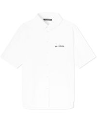 Balenciaga - Logo Poplin Short Sleeve Shirt - Lyst