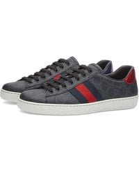 Gucci - New Ace gg-pattern Canvas Low-top Trainers - Lyst