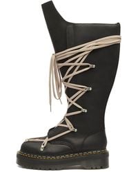 Rick Owens - X Dr. Martens 1B60 Quad Pentalace Knee High Boot - Lyst