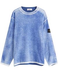 Stone Island - Raw Hand Sprayed Crew Neck Jumper - Lyst