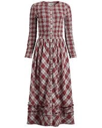 Damson Madder Becca Midi Dress in Red | Lyst