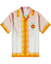 Casablancabrand - Monogram Short Sleeve Silk Shirt - Lyst