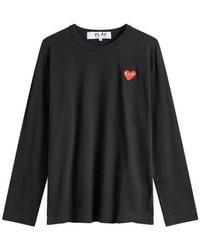COMME DES GARÇONS PLAY - Long Sleeve Basic Logo T-Shirt - Lyst
