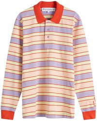 JW Anderson - Striped Contrast Trim Ls Polo Top - Lyst