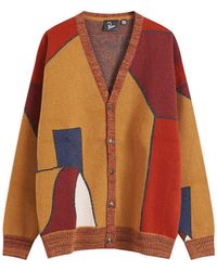 by Parra - Lambswool Abstract Graphic Knitted Cardigan - Lyst