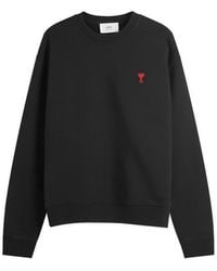 Ami Paris - Small Heart Crew Sweatshirt - Lyst