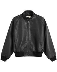 Studio Nicholson - Over Leather Harrington Jacket - Lyst