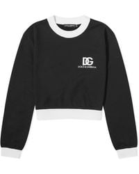 Dolce & Gabbana - Contrast Collar & Hem Logo Sweatshirt - Lyst