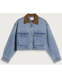 GOOD AMERICAN - Denim Swing Cropped Jacket - Lyst