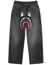 A Bathing Ape - Shark Loose Fit 13Oz Jeans - Lyst