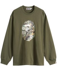 A Bathing Ape - Tree Edge Camo Ape Head Longsleeve T-Shirt - Lyst