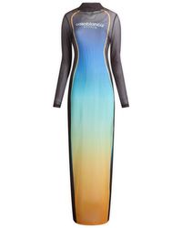 CASABLANCA - Mesh Printed Gradient Maxi Dress - Lyst