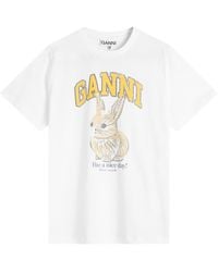 Ganni - Basic Jersey Baby Bun Relaxed T-Shirt - Lyst