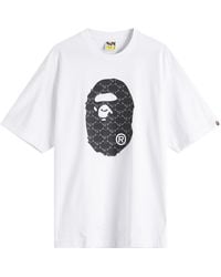 A Bathing Ape - Collegeonogram Ape Head Relaxed Fit T-Shirt - Lyst