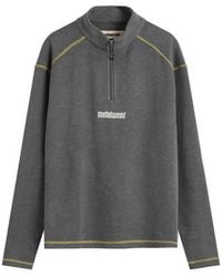 METALWOOD STUDIO - Contrast Stitch 1/4 Zip Sweatshirt - Lyst