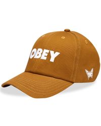 Obey Bold Logo Strapback Hat - Brown