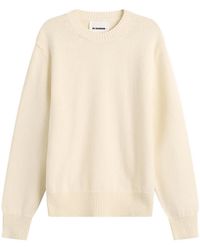 Jil Sander - Textured Cotton Crew Neck Jumper - Lyst