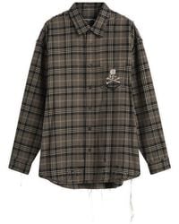 MASTERMIND WORLD - Reversible Raw Edge Plaid Shirt - Lyst