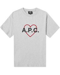 A.P.C. - Billy Heart Logo T-Shirt - Lyst
