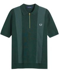 Fred Perry - Panel Knitted Polo Shirt - Lyst