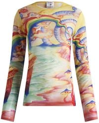 CASABLANCA - Printed Mesh Top - Lyst