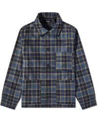 A.P.C. - Emile Checked Wool Chore Jacket - Lyst