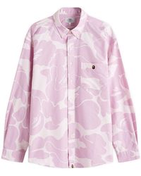 A Bathing Ape - Solid Camo Button Down Shirt - Lyst