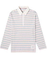 Thom Browne - Striped Rugby Fit Polo Shirt - Lyst