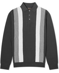Beams Plus - 12G Stripe Knit Long Sleeve Polo Shirt - Lyst