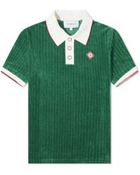 Casablanca - Rib Velour Polo Shirt - Lyst