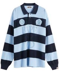 A Bathing Ape - Jacquard Multi Logo Stripe Relaxed Fit Ls Tee - Lyst
