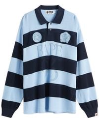 A Bathing Ape - Jacquard Multi Logo Stripe Relaxed Fit Ls Tee - Lyst