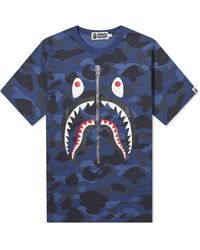 A Bathing Ape - Color Camo Shark T-Shirt - Lyst