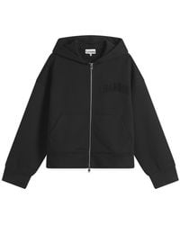 Ganni Fleece Zip Hoodie in Gray | Lyst