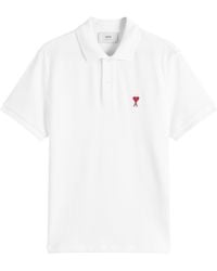 Ami Paris - De Coeur Organic Cotton Polo Shirt - Lyst