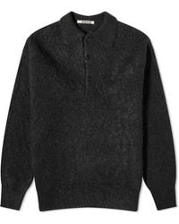 AURALEE - Mohair Knit Polo Shirt - Lyst