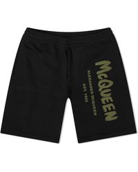 Alexander McQueen - Graffiti Logo Sweat Shorts - Lyst